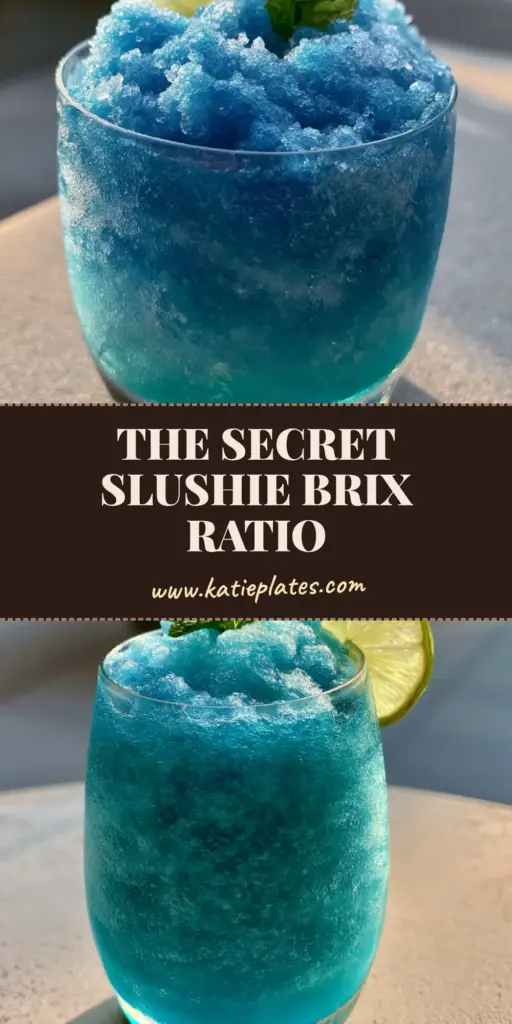 A professional blue raspberry slushie in a heavy glass with frost and lime garnish, demonstrating elite slushie machine recipes.
