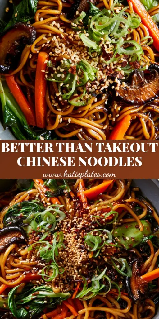 Chinese recipes: The Ultimate Glossy Vegetable Lo Mein with Seared Shiitakes 4 A top-down macro shot of glossy Lo Mein noodles with seared shiitake mushrooms and bok choy in a charcoal bowl. (Chinese recipes)