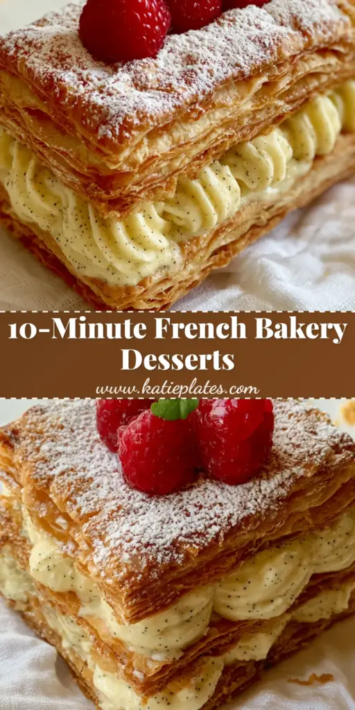 French Desserts: The Ultimate Caramelized Raspberry Mille-feuille 5 A professional flat lay of a raspberry Mille-feuille on a marble surface with powdered sugar dusting. (French desserts)