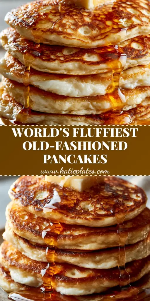Classic Pancakes: The Secret to 1-Inch Thick Fluffy Buttermilk Stacks 4 A towering stack of five Classic Pancakes with melting butter and cascading maple syrup on a matte ceramic plate.