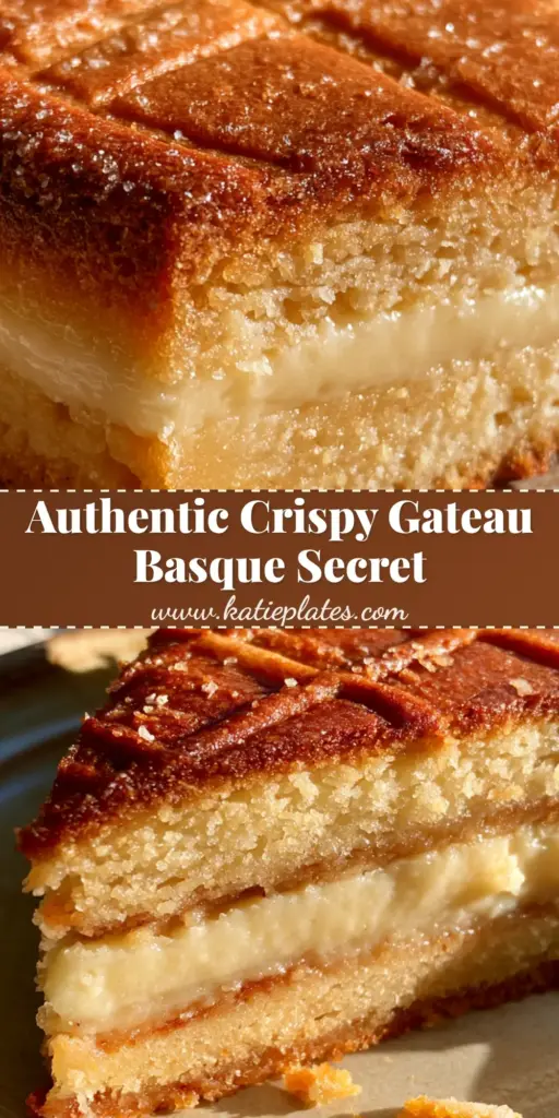 Gateau Basque: The Ultimate Buttery French Shortbread Custard Cake 4 A handheld smartphone photo of a thick slice of Gateau Basque on a rustic ceramic plate, showing the golden-brown crust and thick ivory pastry cream center.