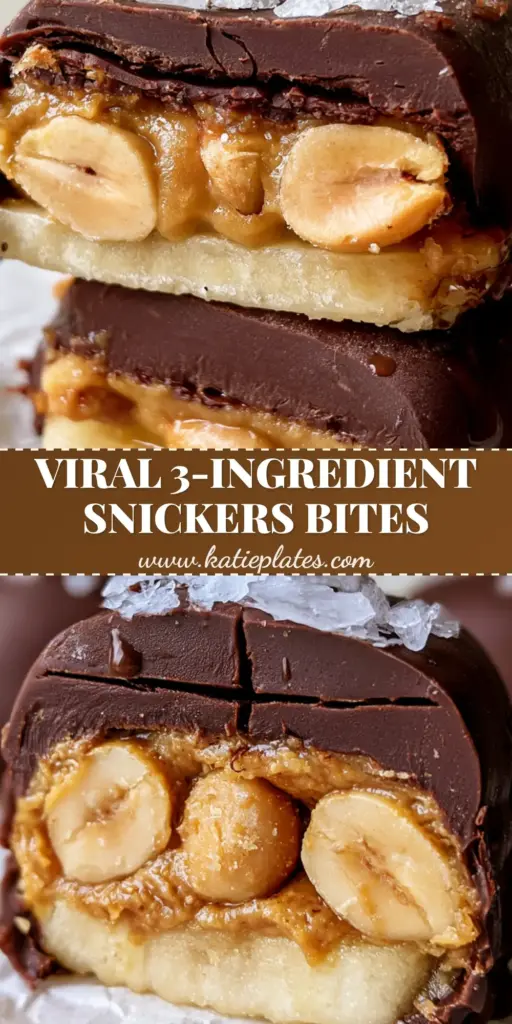 A cross-section of frozen chocolate peanut butter banana bites showing layers of chilled banana, gooey peanut butter, roasted peanuts, and a dark chocolate shell with sea salt.