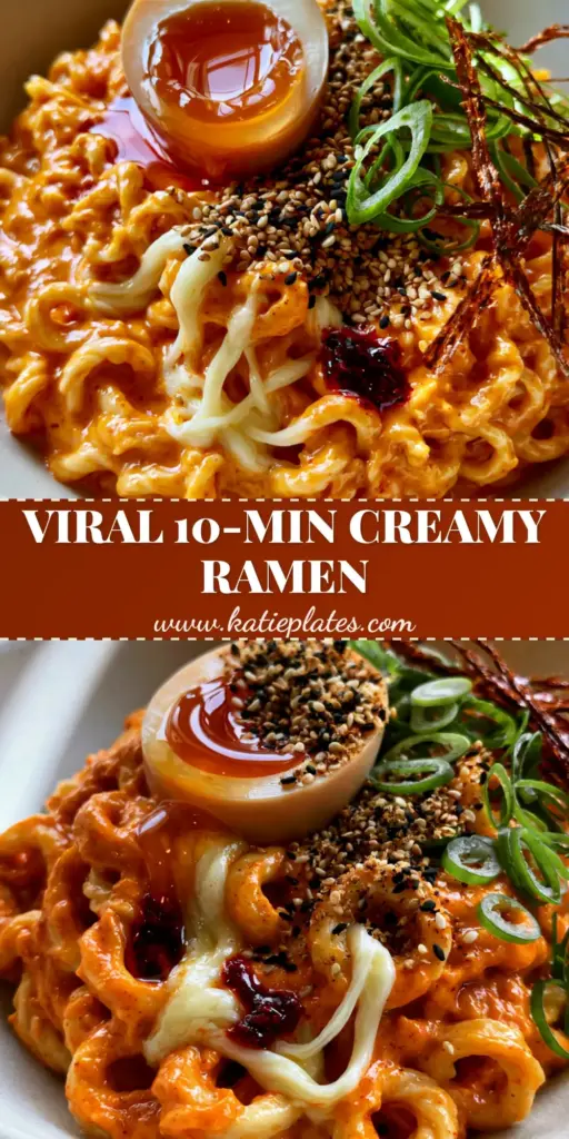 A top-down view of Korean spicy chicken noodles in a matte ceramic bowl, topped with a jammy soft-boiled egg, scallions, and melted mozzarella streaks.