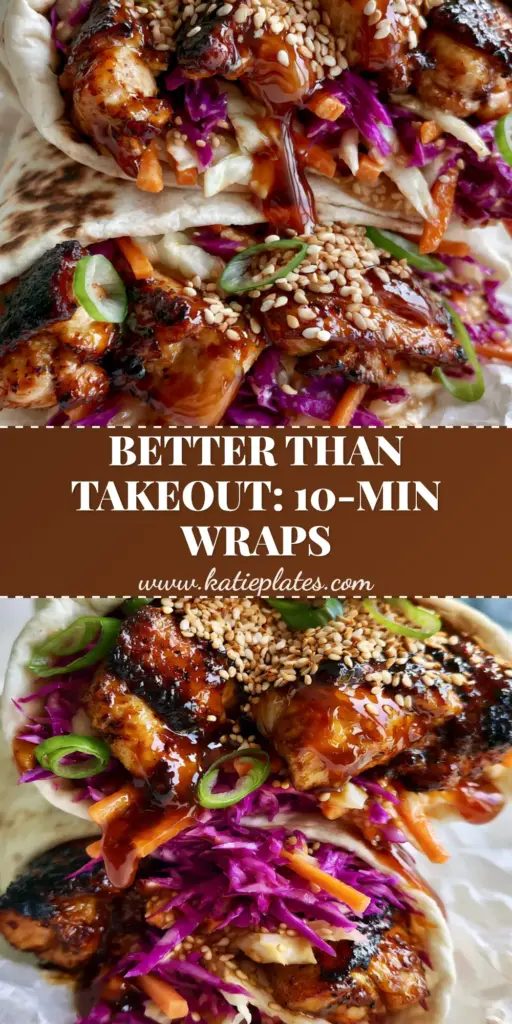 Teriyaki Chicken Wrap: The Ultimate Glossy, Charred, and Crunchy Recipe 3 Two teriyaki chicken wraps sliced diagonally and stacked on white parchment paper, showing glossy chicken and colorful cabbage slaw. (teriyaki chicken wrap)