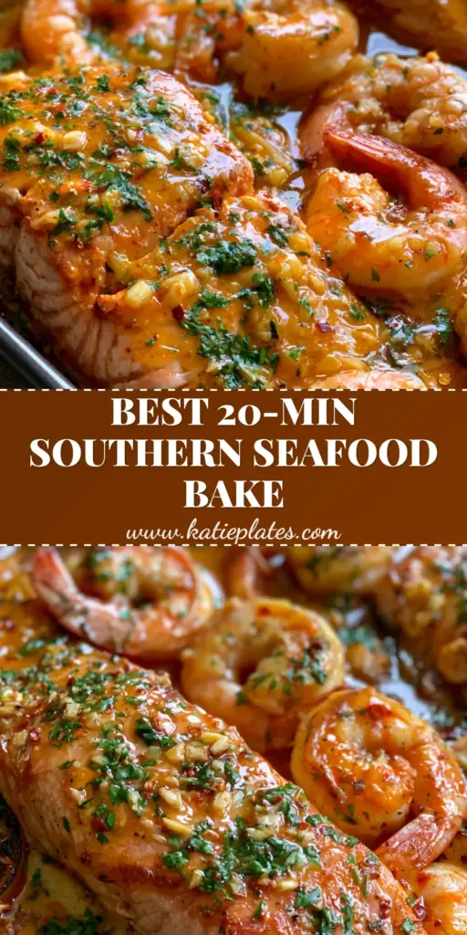 Southern Garlic Shrimp & Salmon with Cajun Butter 3 A dark metal sheet pan filled with seared salmon fillets, jumbo pink shrimp, and charred corn wheels, all smothered in a thick Cajun garlic butter sauce and topped with fresh parsley. (Southern Garlic Shrimp & Salmon)