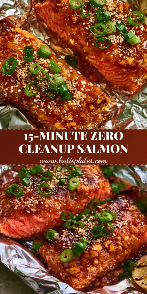 grilled salmon recipes: The Ultimate Honey Garlic Foil Packet Guide 3 A close-up shot of grilled salmon recipes featuring honey garlic glaze and sesame seeds in a foil packet.